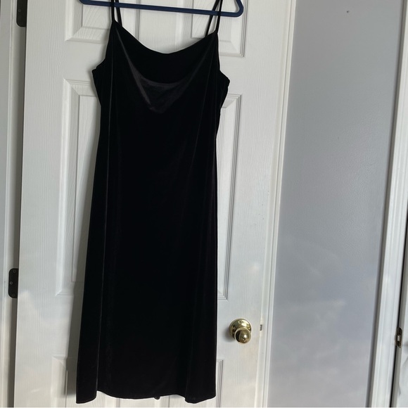 Azazie Lexi Velvet Dress, Tea Length Black Dress - Picture 4 of 4